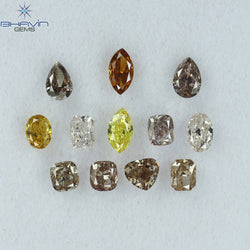 1.57 CT/12 Pcs Mix Shape Natural Diamond Mix Color SI Clarity (4.70 MM)