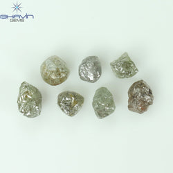 2.17 CT/7 Pcs Rough Shape Salt And Pepper Color Natural Diamond I3 Clarity (3.77 MM)