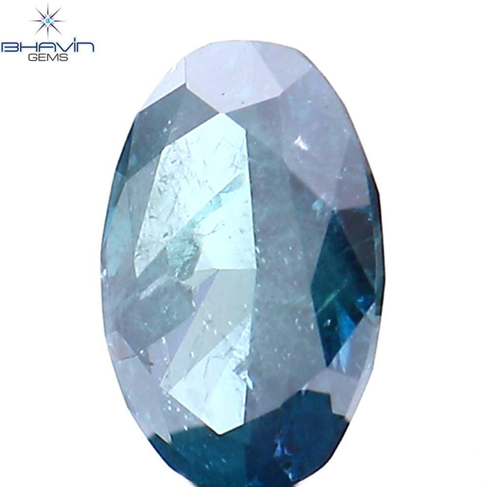 0.30 CT Oval Shape Natural Diamond Blue Color I1 Clarity (5.92 MM)