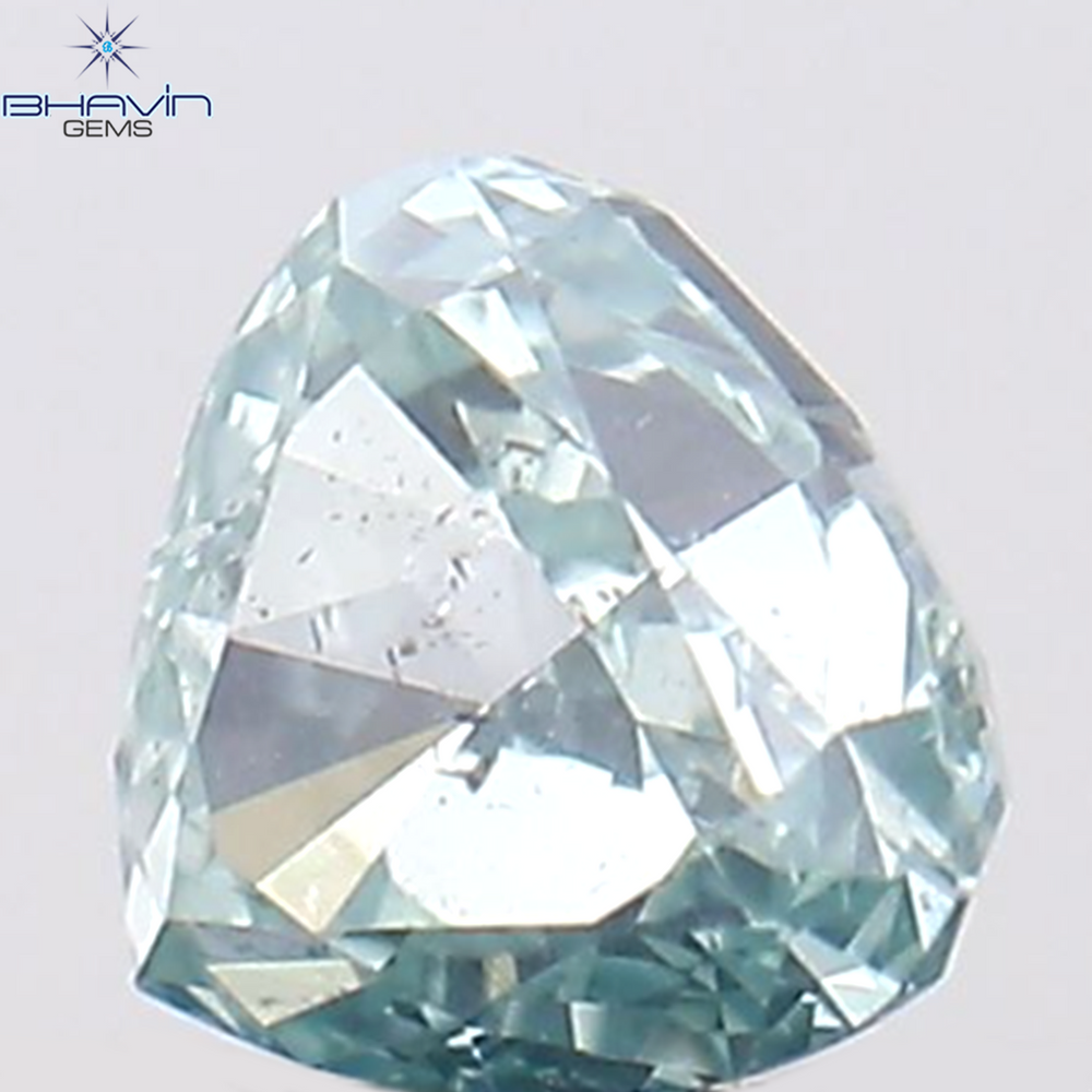 0.11 CT Heart Shape Natural Diamond Greenish Blue Color SI1 Clarity (2.70 MM)