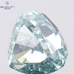 0.11 CT Heart Shape Natural Diamond Greenish Blue Color SI1 Clarity (2.70 MM)