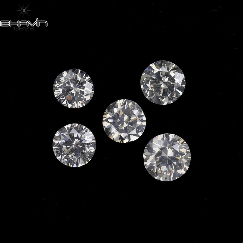 0.45 CT/5 Pcs Round Shape Natural Loose Diamond White Color SI1 Clarity (2.80 MM)