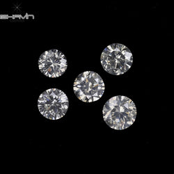 0.45 CT/5 Pcs Round Shape Natural Loose Diamond White Color SI1 Clarity (2.80 MM)