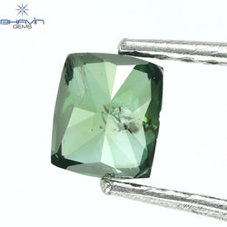0.28 CT クッション シェイプ エンハンスト ブルーイッシュ グリーン カラー 天然ダイヤモンド I1 クラリティ (4.22 MM)