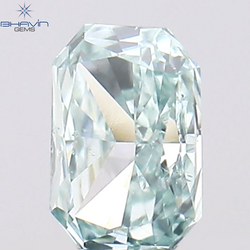 0.10 CT Radiant Shape Natural Diamond Greenish Blue Color VS1 Clarity (3.13 MM)