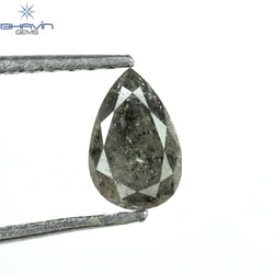 0.58 CT Pear Shape Natural Loose Diamond Salt And Pepper Color I3 Clarity (6.53 MM)