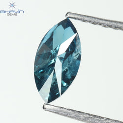 0.60 CT Marquise Shape Natural Diamond Blue Color I3 Clarity (7.62 MM)