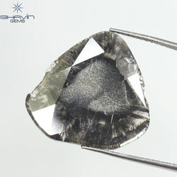 5.96 CT Slice Shape Natural Diamond Salt And Pepper Color I3 Clarity (19.75 MM)