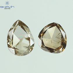 0.52 CT Pear Shape Natural Diamond Brown Color SI-I1 Clarity (5.20 MM)