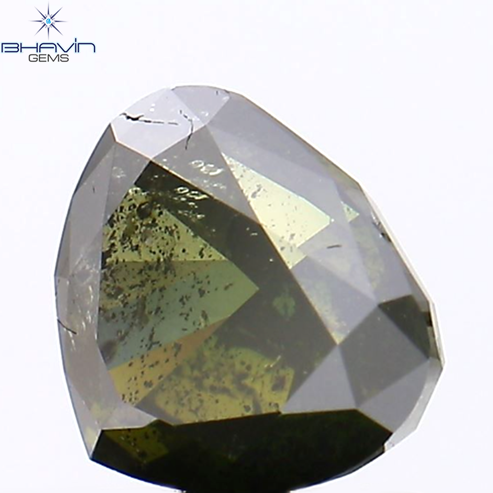 1.03 CT Heart Shape Natural Diamond Enhanced Green Color I1 Clarity (6.42 MM)