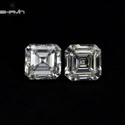 0.20 CT/2 Pcs Asscher Shape White (G+) Color Natural Loose Diamond VVS-VS Clarity (2.40 MM)