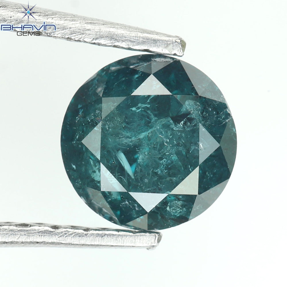0.55 CT Round Diamond Natural Diamond Blue Color I3 Clarity (5.04 MM)