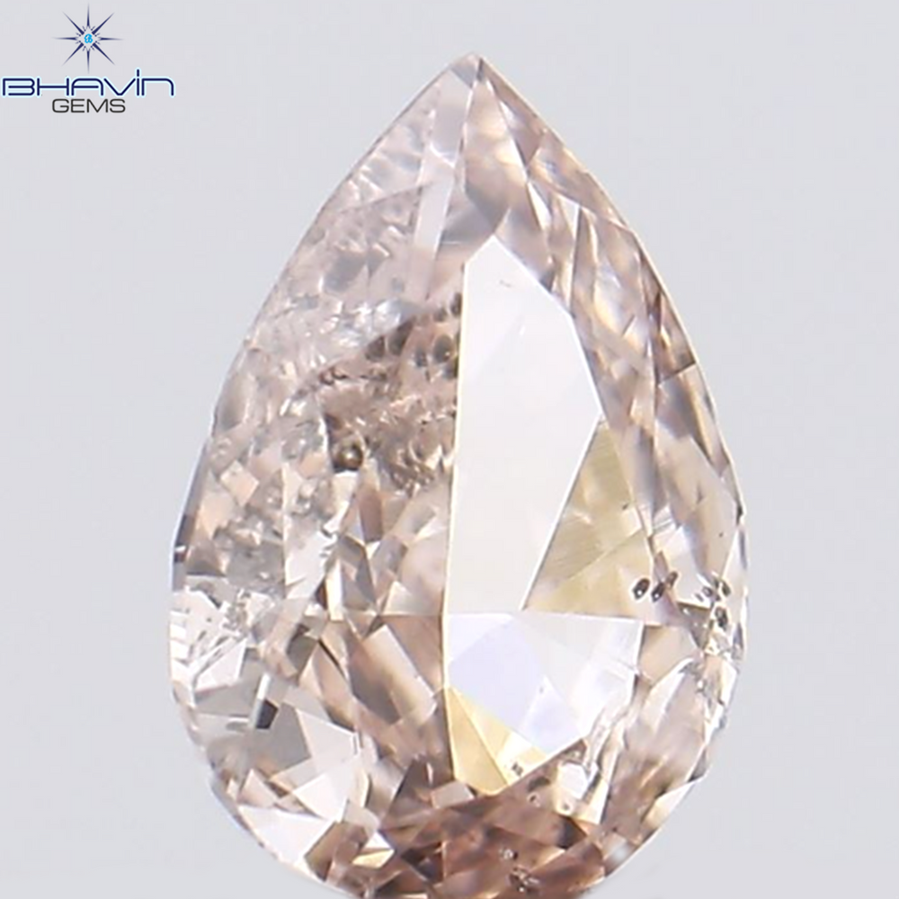 0.15 CT Pear Shape Natural Diamond Pink Color SI1 Clarity (4.30 MM)
