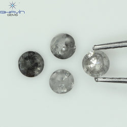 1.05 CT、ノーカット ポルキ シェイプ、天然ダイヤモンド、ブルー カラー、I3 クラリティ (5.42 MM)