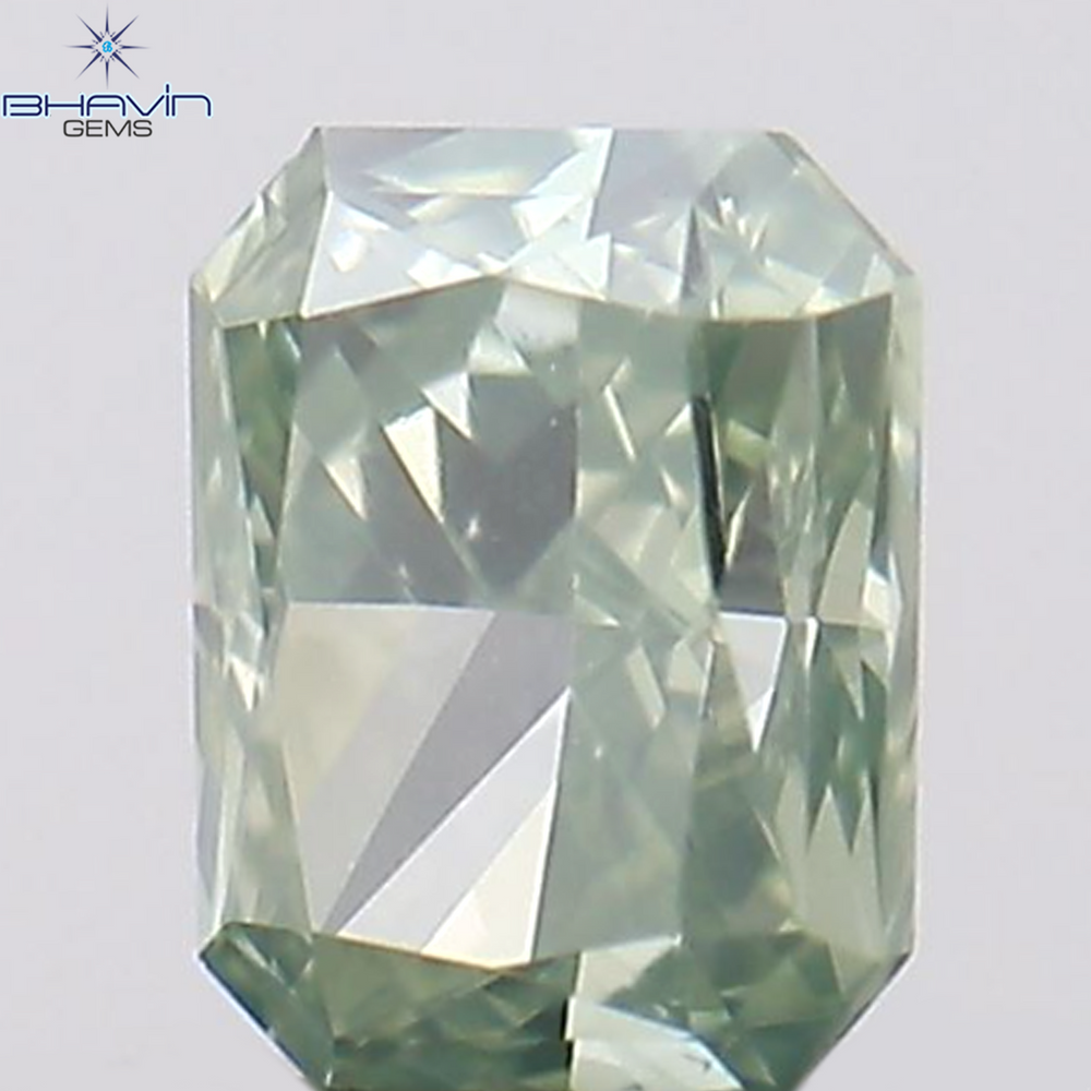 0.10 CT Radiant Shape Natural Diamond Bluish Green Color VS2 Clarity (2.93 MM)