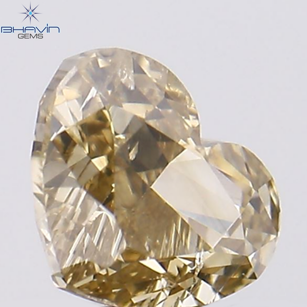 0.33 CT Heart Shape Natural Diamond Brown Color SI1 Clarity (4.76 MM)