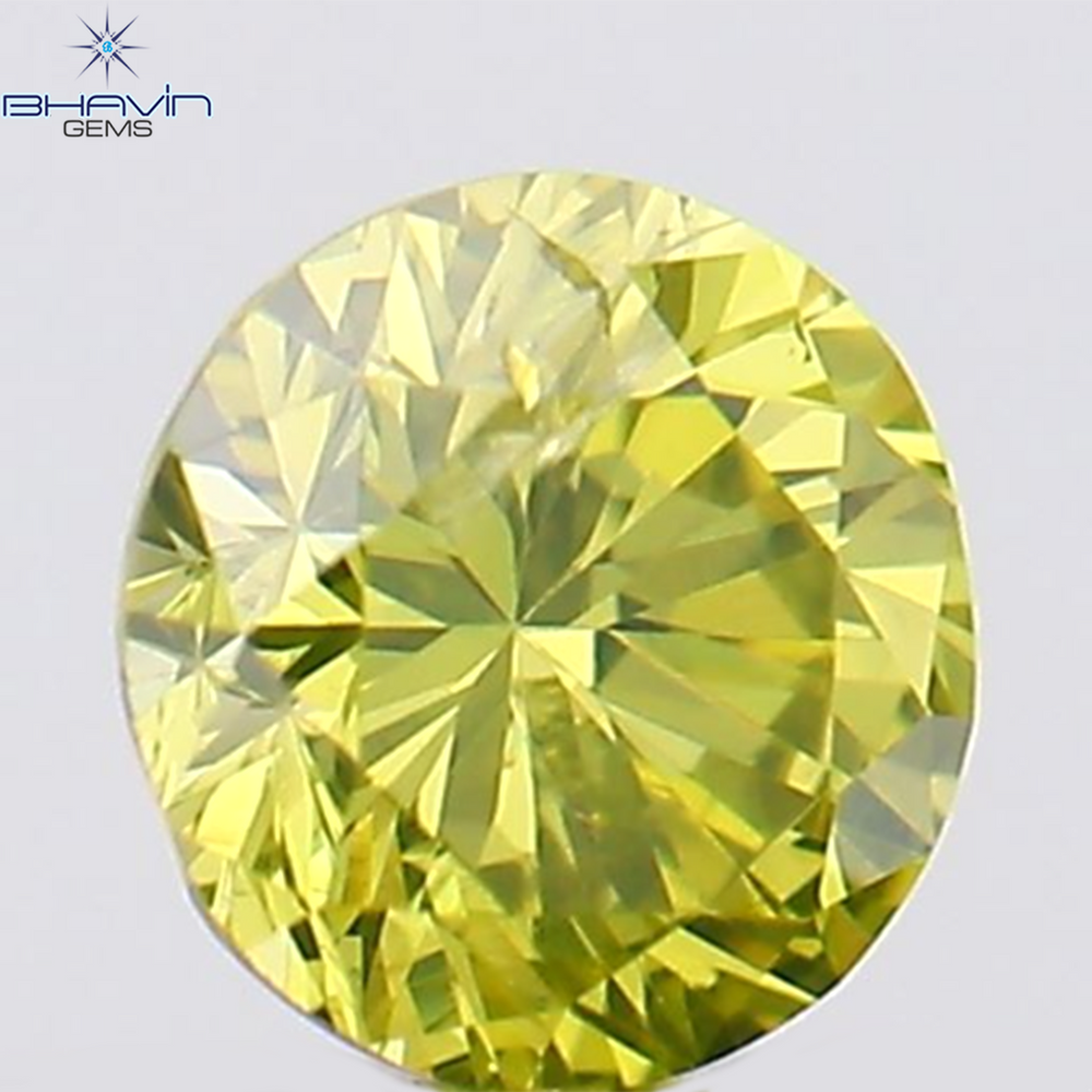 0.12 CT Round Shape Natural Diamond Green Color SI1 Clarity (3.14 MM)