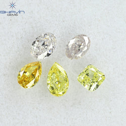 0.35 CT/5 Pcs Mix Shape Natural Diamond Mix Color VS2 Clarity (3.26 MM)