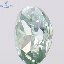 0.17 CT Oval Shape Natural Diamond Bluish Green Color SI1 Clarity (3.77 MM)