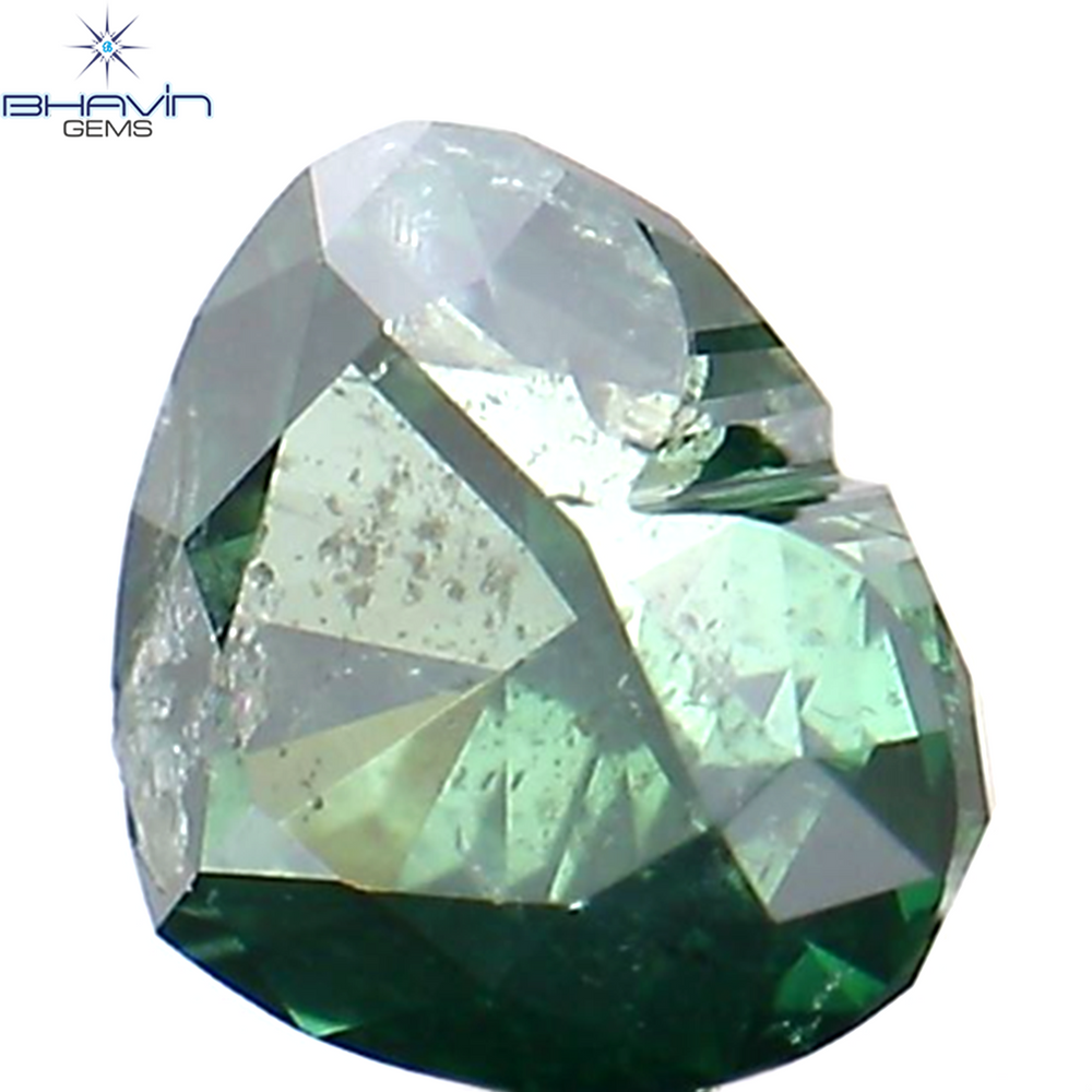 0.27 CT Heart Shape Natural Diamond Green Color I1 Clarity (4.12 MM)