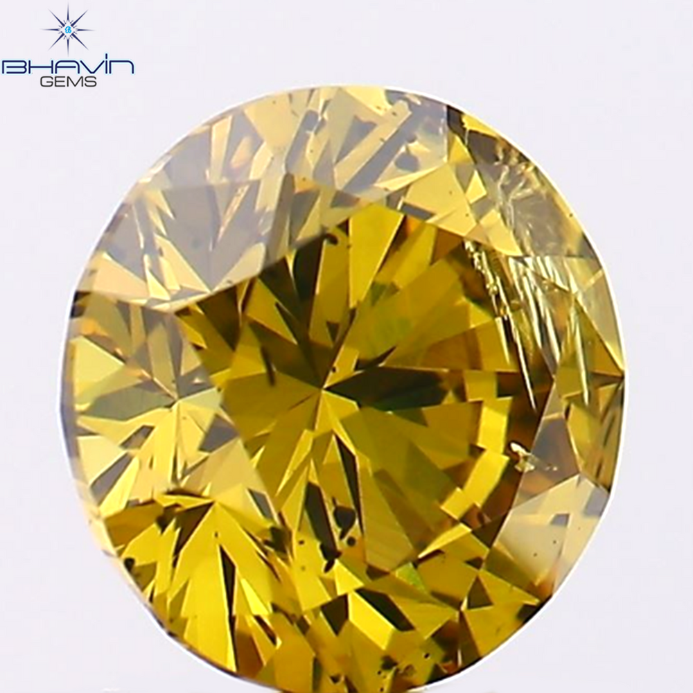 1.02 CT Round Shape Natural Diamond Orange Brown Color SI2 Clarity (6.33 MM)