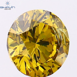 1.02 CT Round Shape Natural Diamond Orange Brown Color SI2 Clarity (6.33 MM)