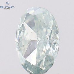 0.17 CT Oval Shape Natural Diamond Greenish Blue Color SI2 Clarity (4.15 MM)