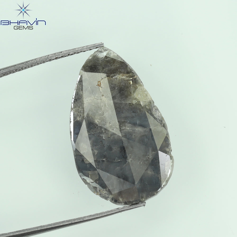 5.29 CT ペア スライス シェイプ ナチュラル ダイヤモンド グレー カラー I3 クラリティ (22.00 MM)