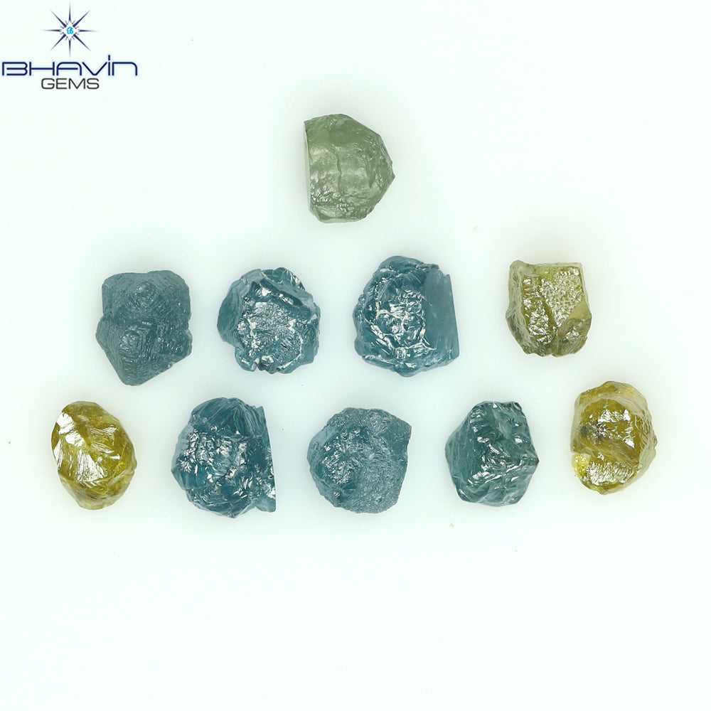 1.85 CT/10 PCS Rough Shape Enhanced Mix Color Natural Diamond I3 Clarity (4.00 MM)