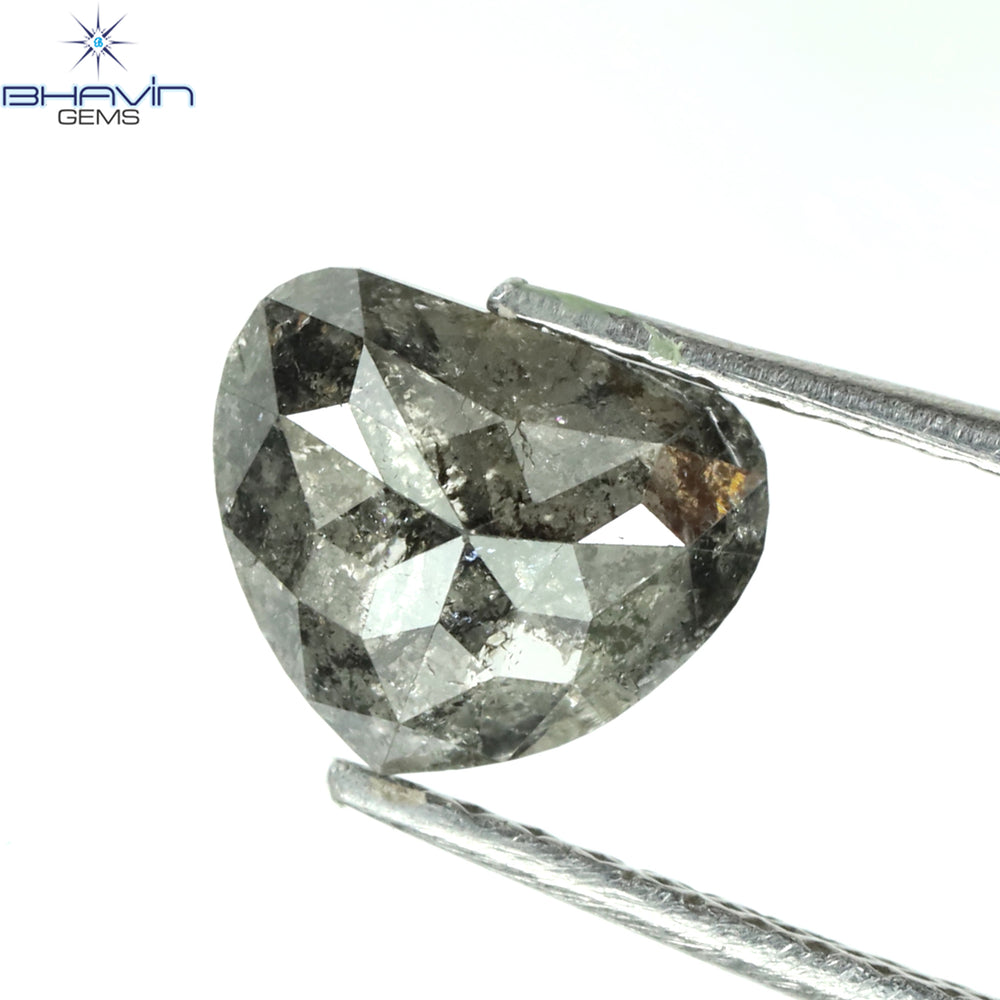 0.61 CT ハートシェイプ ナチュラル ルース ダイヤモンド ソルト アンド ペッパー カラー I3 クラリティ (5.47 MM)