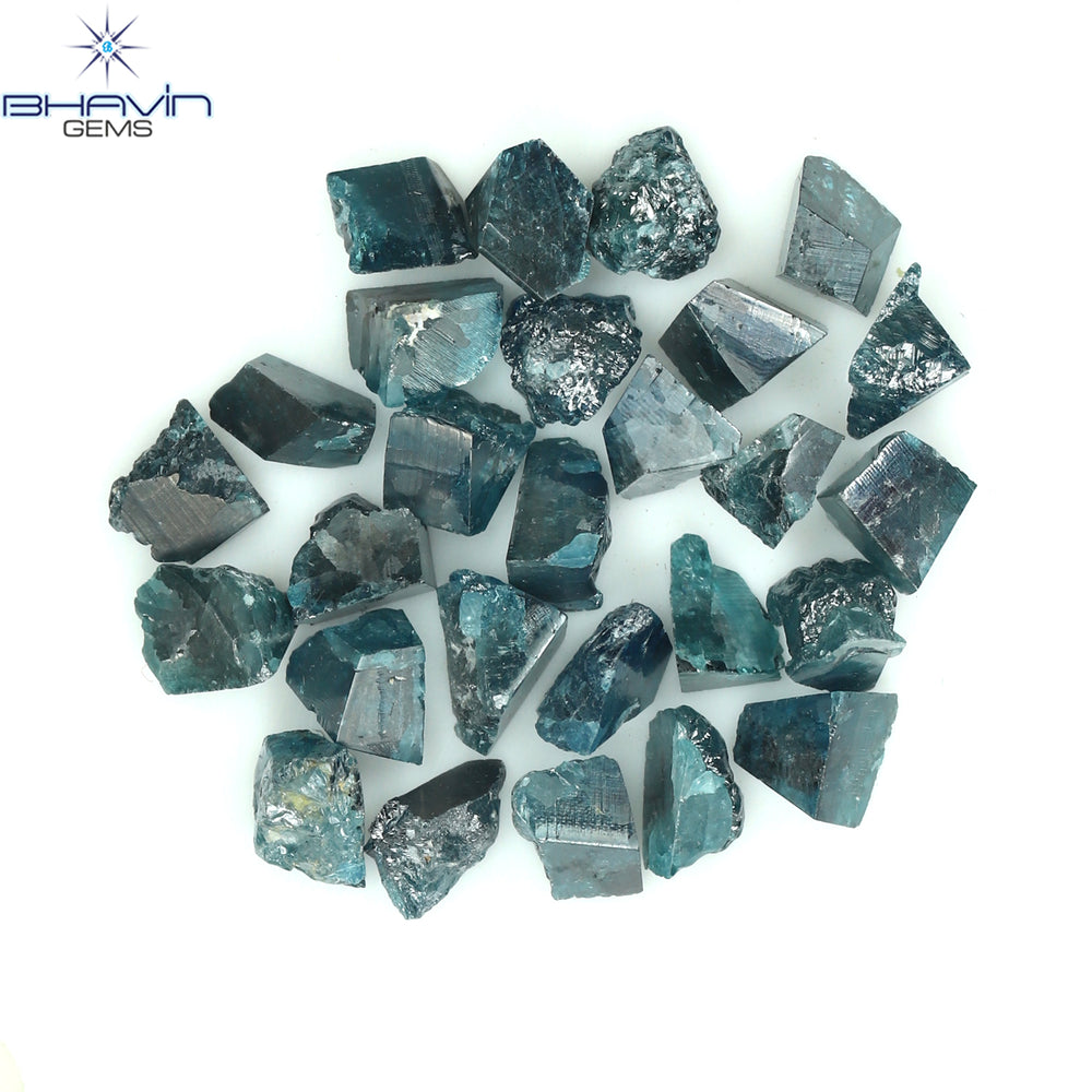 8.43 CT/27 PCS Blue Color Rough Diamond Natural loose Diamond I3 Clarity (3.77 MM)