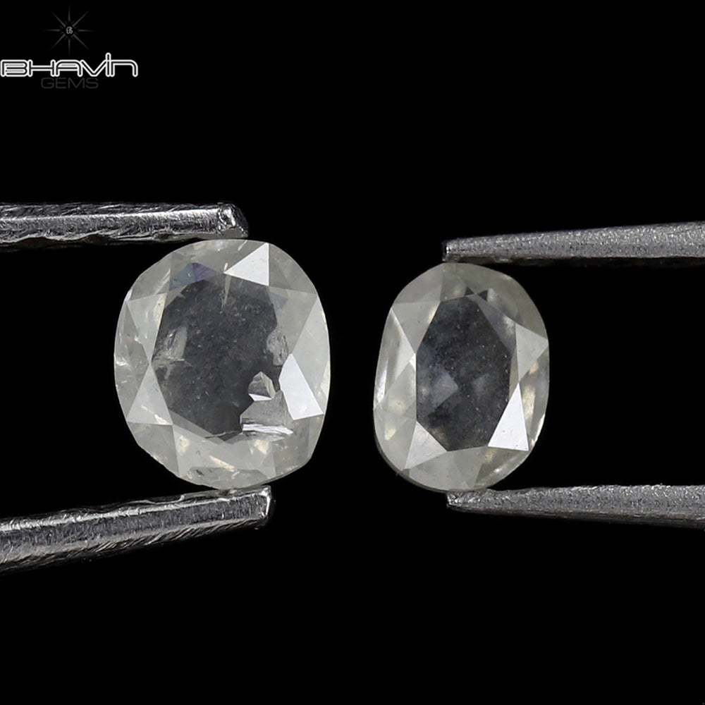 0.22 CT/2 PCS Oval Shape Natural Diamond White Color I3 Clarity (3.40 MM)