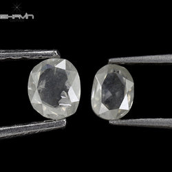 0.22 CT/2 PCS Oval Shape Natural Diamond White Color I3 Clarity (3.40 MM)
