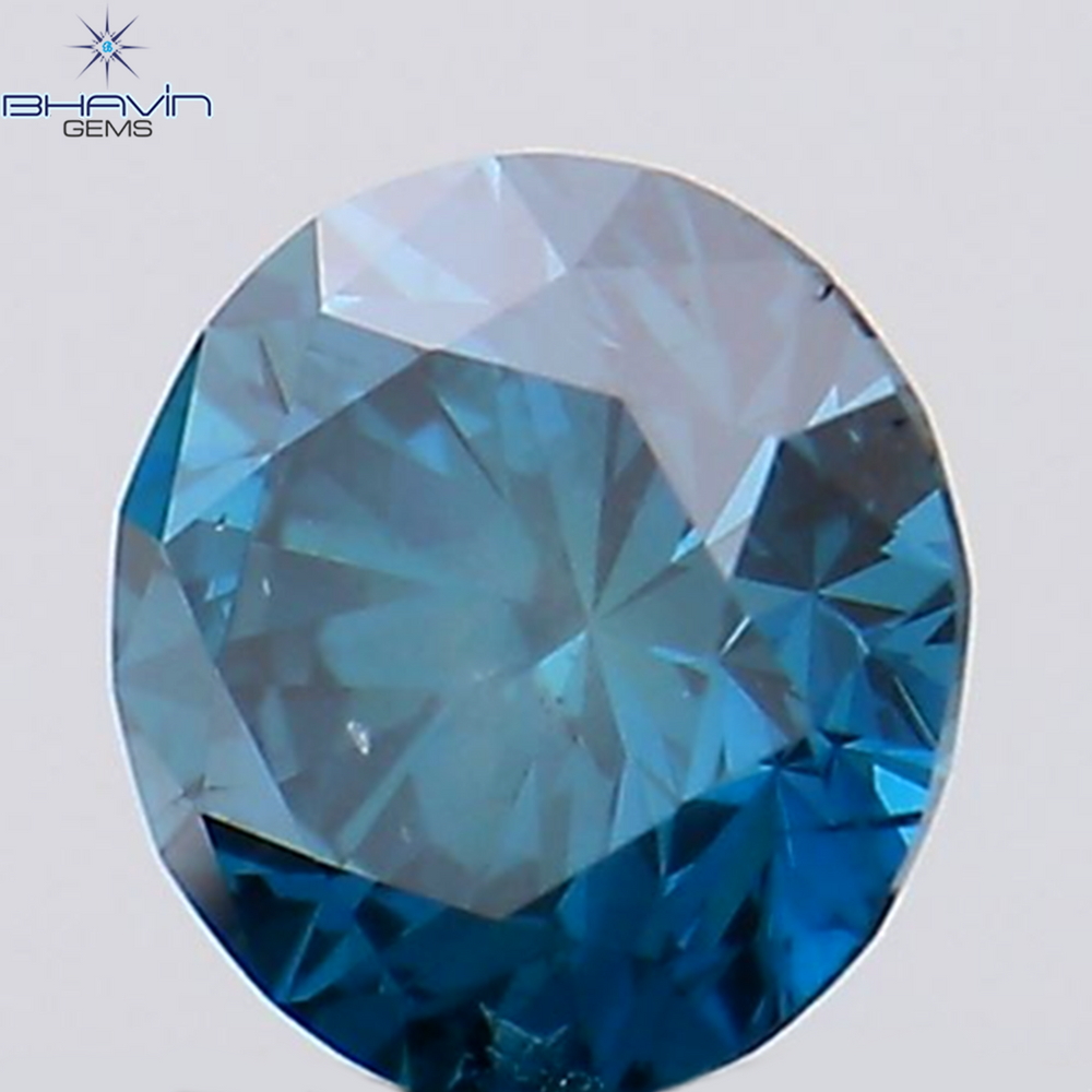 0.24 CT Round Shape Natural Diamond Blue Color SI1 Clarity (3.94 MM)
