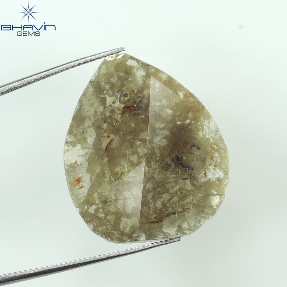 16.12 CT Slice Shape Natural Diamond Salt And Pepper Color I3 Clarity (29.51 MM)