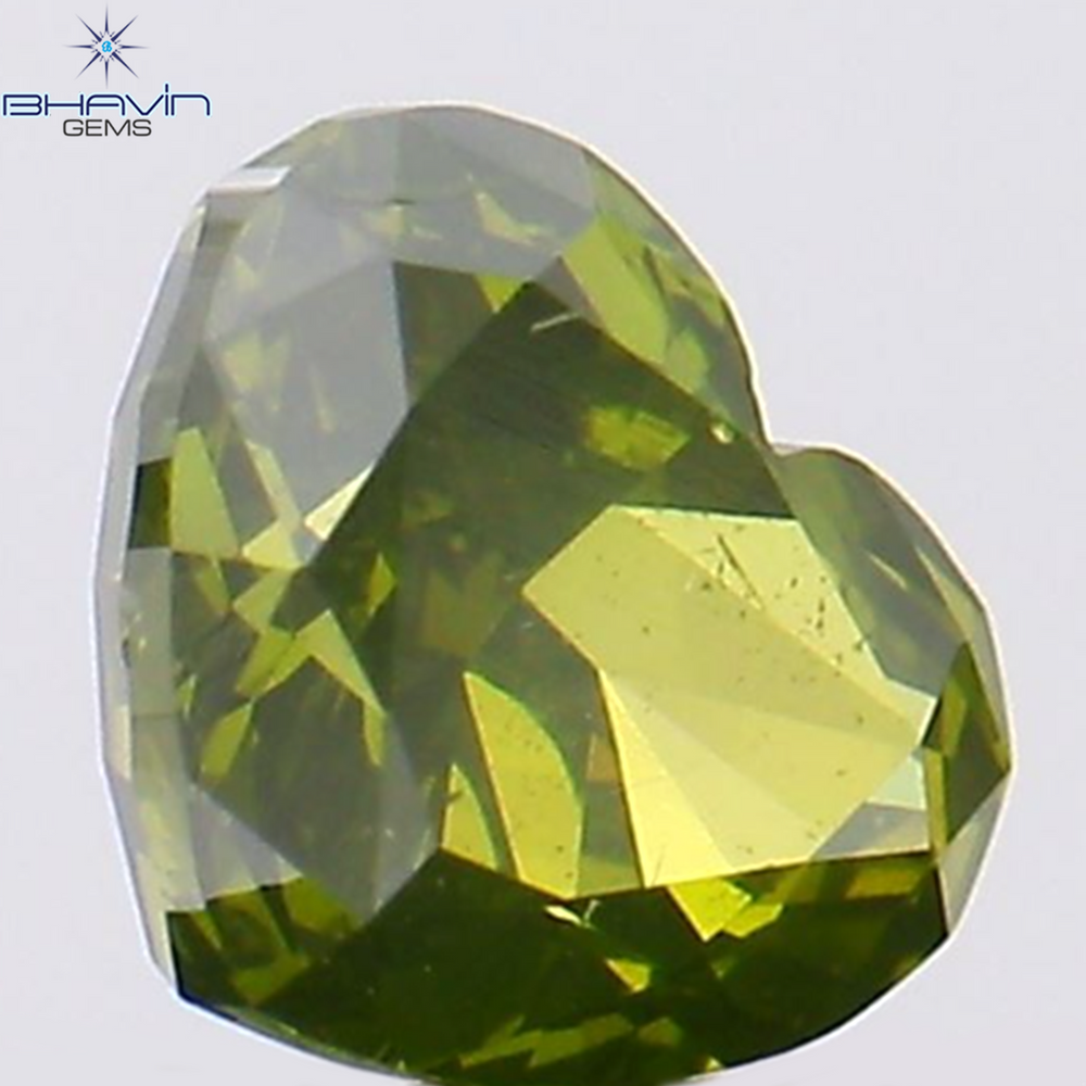1.12 CT ハートシェイプ ナチュラル ダイヤモンド グリーン カラー SI1 クラリティ (6.26 MM)