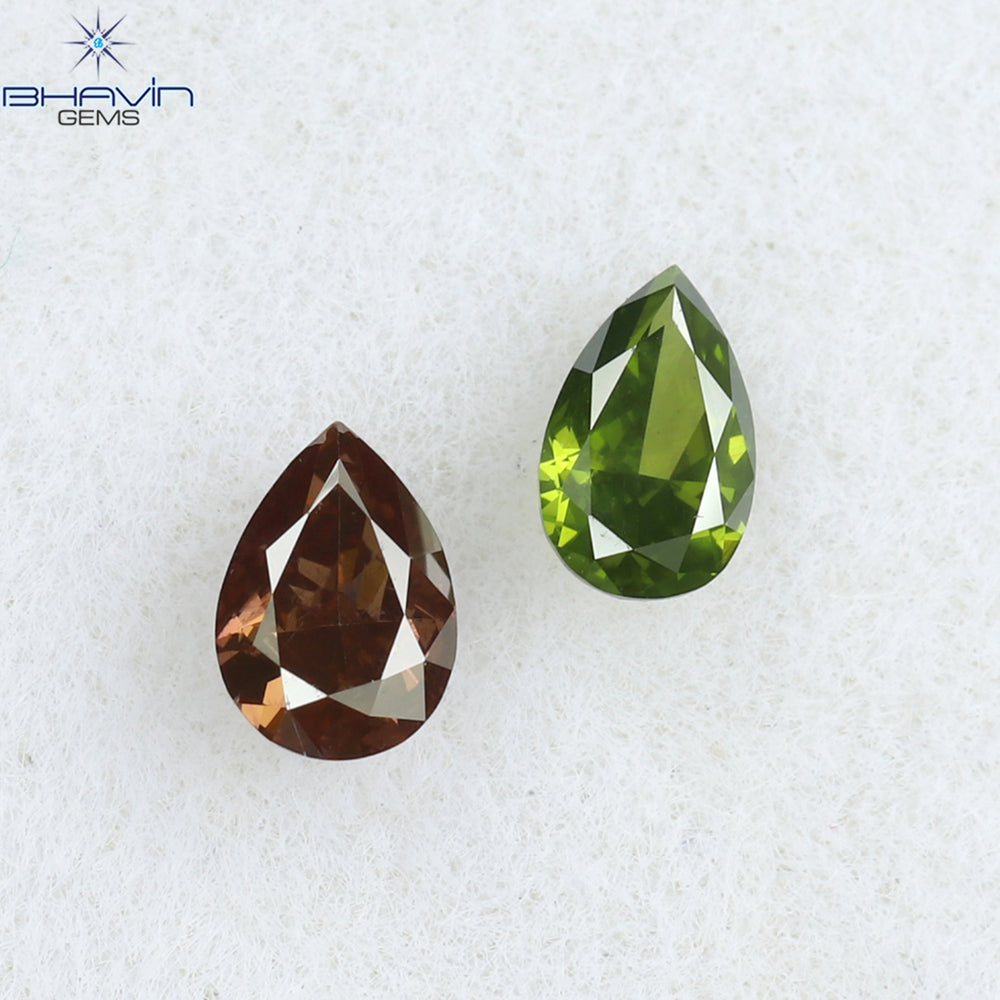 0.21 CT/2 Pcs Pear Shape Natural Diamond Mix Color VS2 Clarity (3.85 MM)