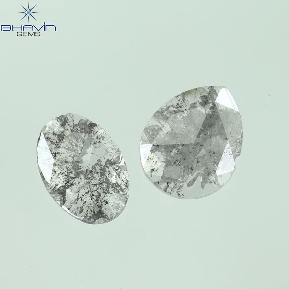 0.19 CT/2 Pcs Mix Slice Shape Natural Diamond Salt And Pepper Color I3 Clarity (4.58 MM)