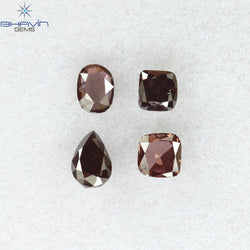 0.42 CT/4 Pcs Mix Shape Natural Diamond Pink Color SI Clarity (3.83 MM)