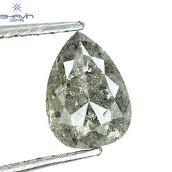 0.74 CT Pear Shape Natural Loose Diamond Salt And Pepper Color I3 Clarity (7.21 MM)