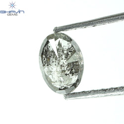 0.50 CT Oval Shape Natural Diamond Salt And Pepper Color I3 Clarity (5.86 MM)