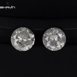 0.78 CT/2 Pcs Round Shape Natural Loose Diamond White Color I3 Clarity (4.70 MM)