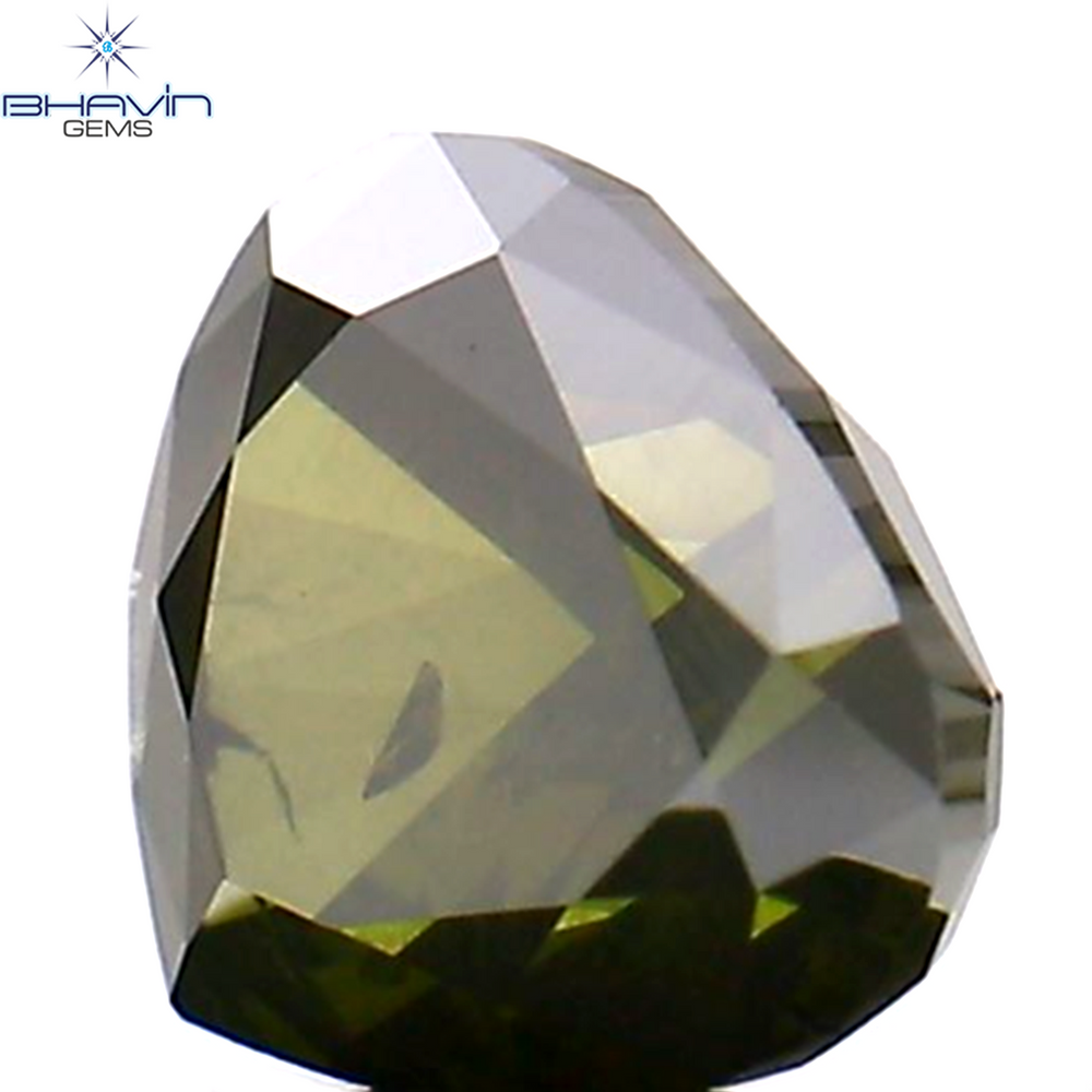 0.28 CT Heart Shape Natural Diamond Green Color I1 Clarity (4.17 MM)