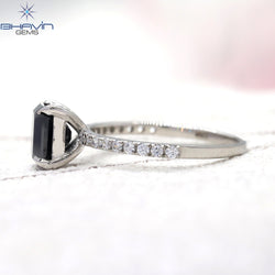 Emerald Diamond Natural Diamond Ring Black Color Gold Ring Engagement Ring