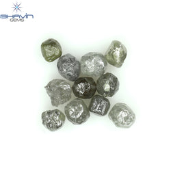 1.86 CT/11 PCS Rough Shape Grey Color Natural Diamond I3 Clarity (3.03 MM)