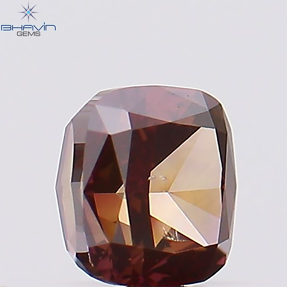 0.24 CT, Cushion Diamond, Brown-Pink Color, Clarity  SI1(3.41 MM)