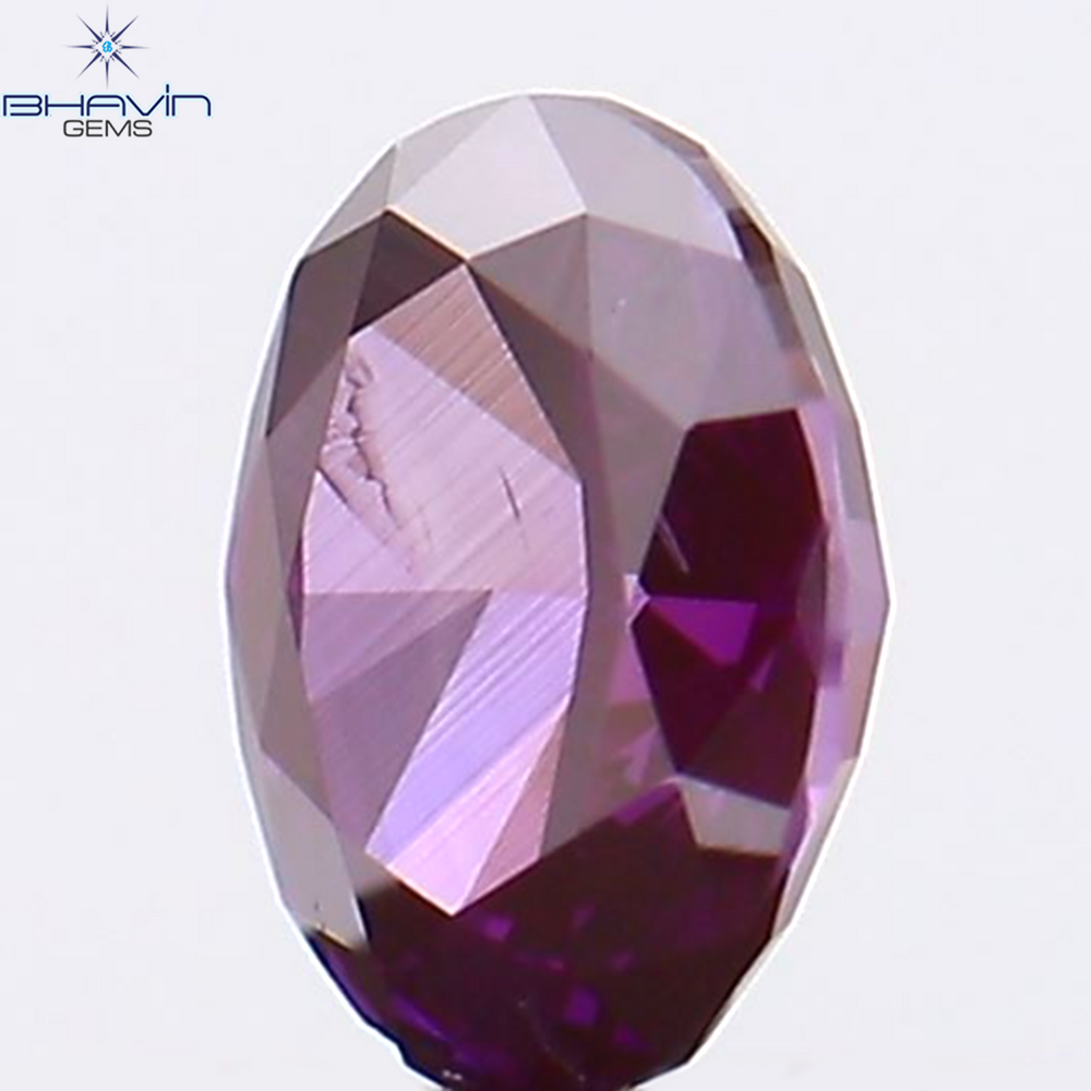 0.17 CT Oval Shape Natural Diamond Enhanced Pink Color VS2 Clarity (3.96 MM)