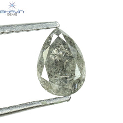 0.49 CT Pear Shape Natural Loose Diamond Salt And Pepper Color I3 Clarity (6.15 MM)