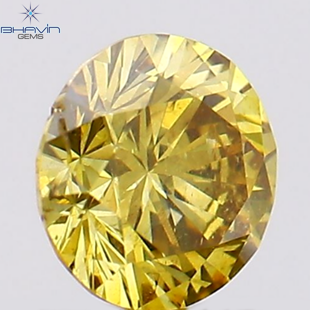 0.21 CT Round Shape Natural Diamond Orange Color SI2 Clarity (3.80 MM)