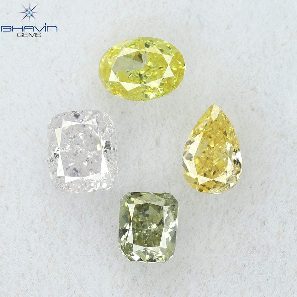 0.77 CT/4 Pcs Mix Shape Natural Diamond Mix Color SI2 Clarity (4.20 MM)